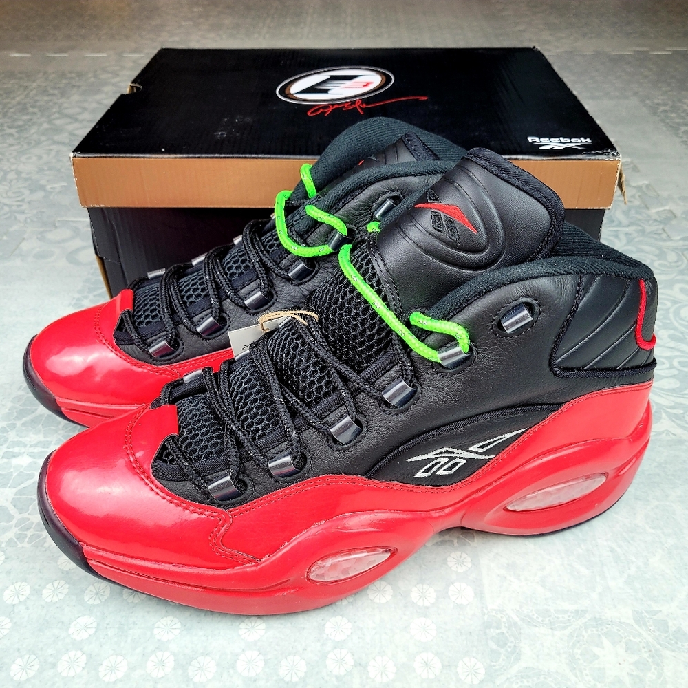 [Men's 9] Reebok Question Mid 76ers Bred 'Street Sleigh'